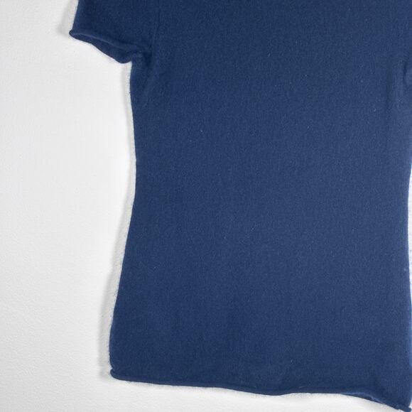 J. Crew Navy Blue Cashmere T-Shirt Sweater Short Sleeve Size XS Pre-Loved - Picture 5 of 14